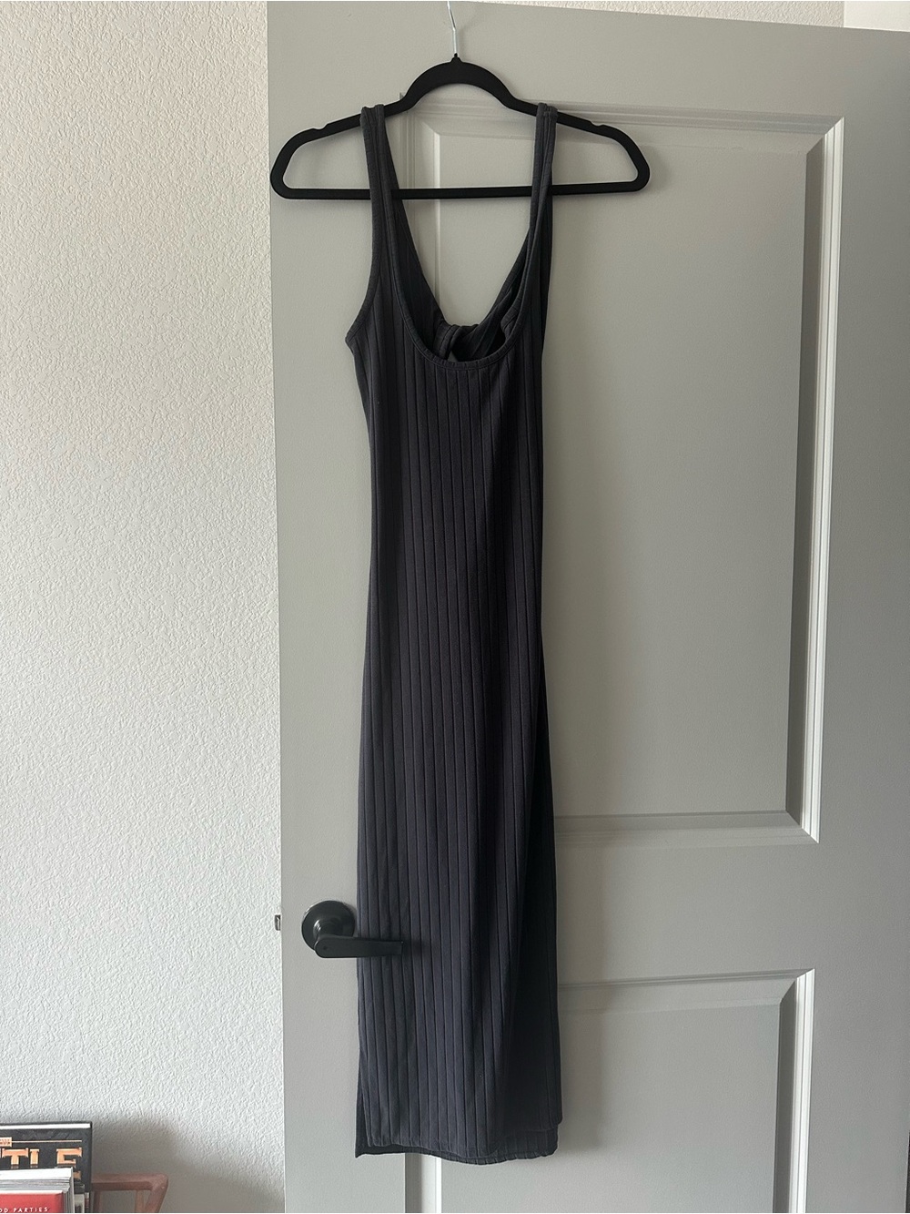 Billabong Ribbed Tank Midi Dress in Charcoal